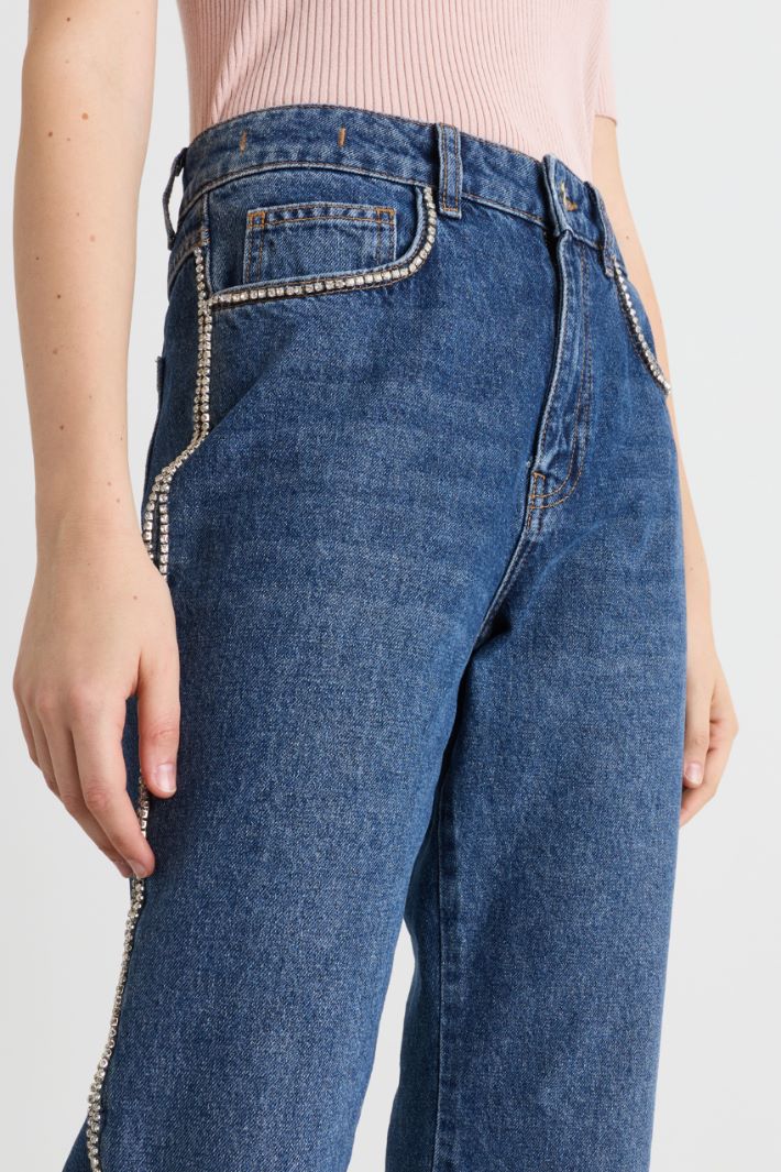Jean droit à strass - BLEU - Intrend - 3