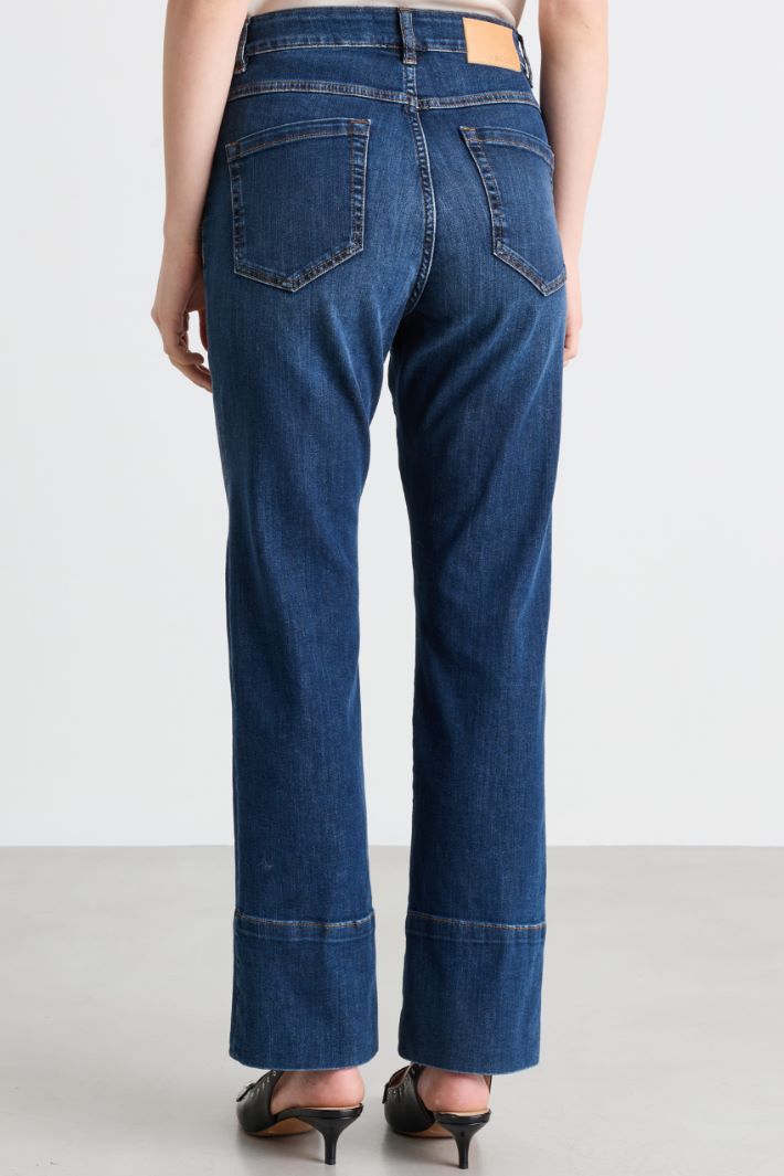 Chain-detail jeans - BLUE - Intrend - 4