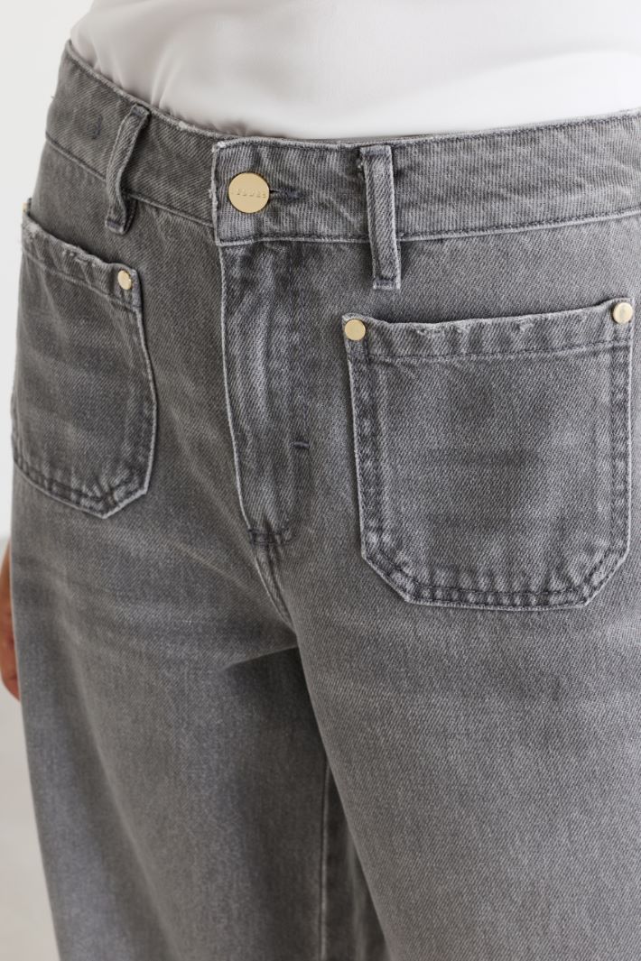 Jean à poches plaquées avant - GRIS - Intrend - 3