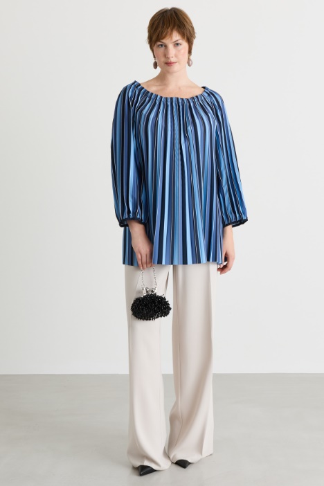 Casacca in crepe de chine plissé - Intrend