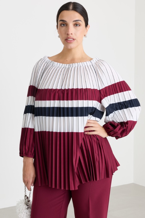 Casacca in crepe de chine plissé - Intrend