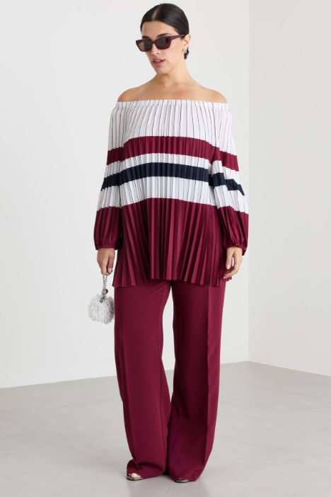 Casacca in crepe de chine plissé - Intrend