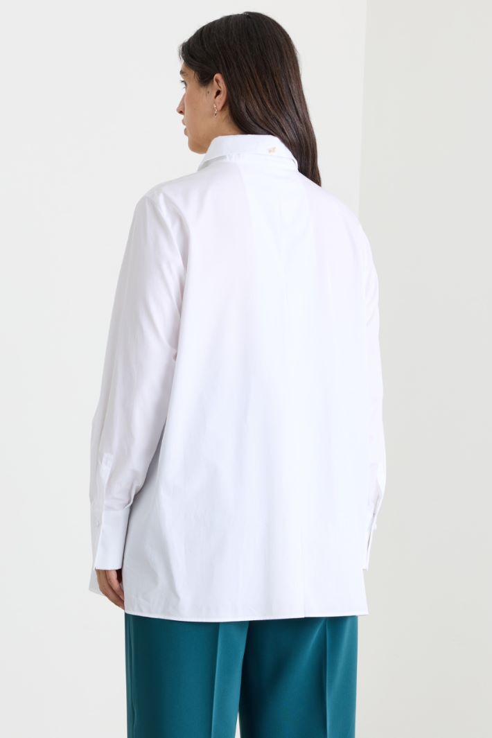 Casacca in popeline - BIANCO - Intrend - 4