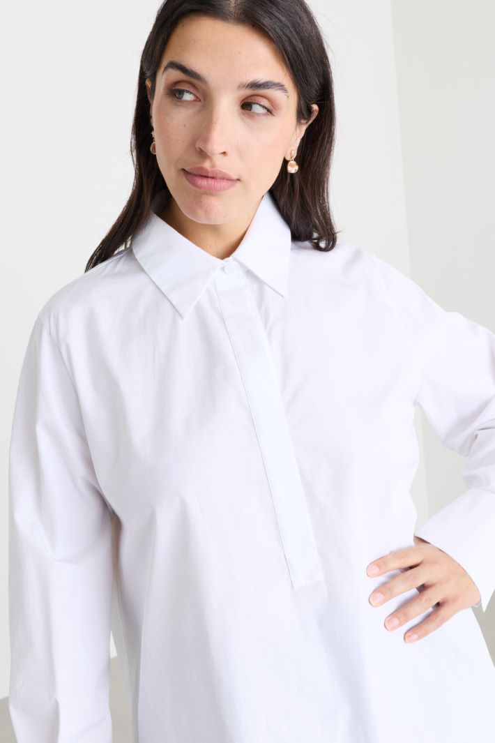 Casacca in popeline - BIANCO - Intrend - 3