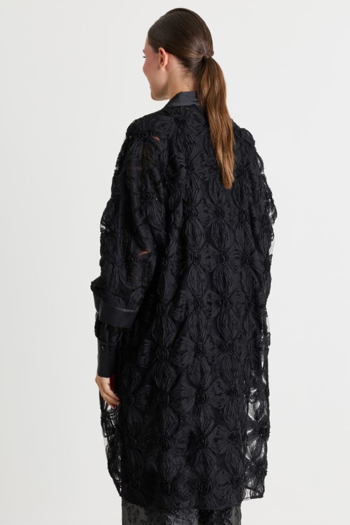 Embroidered tulle tunic - BLACK - Intrend - 4