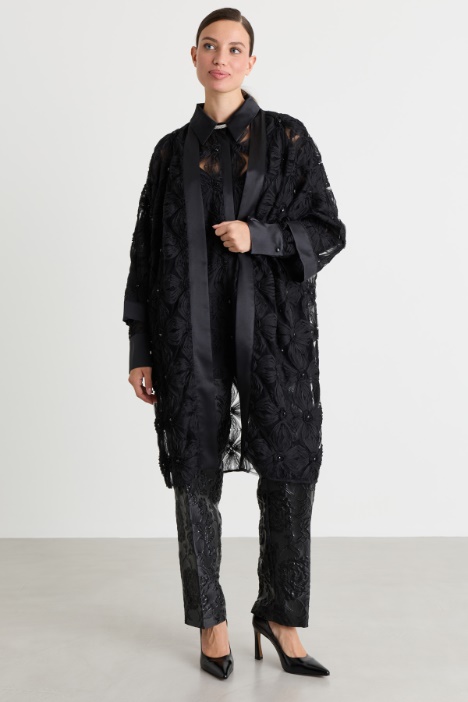 Embroidered tulle tunic - Intrend