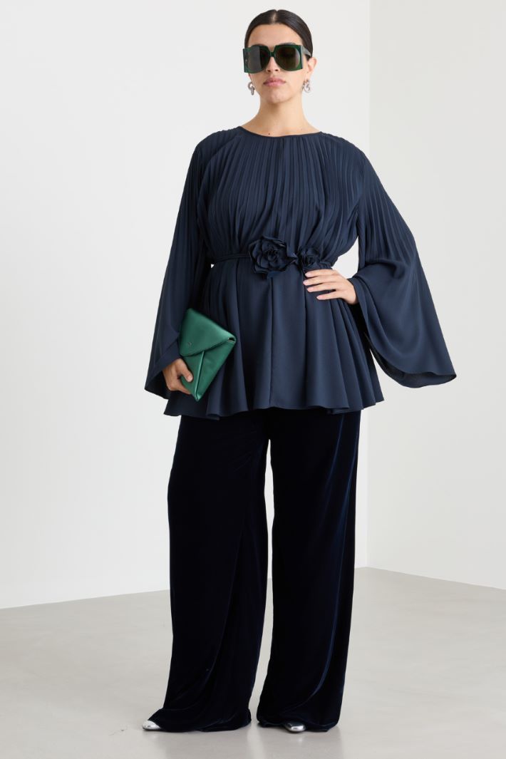 Casacca in crepe plissé - BLU - Intrend