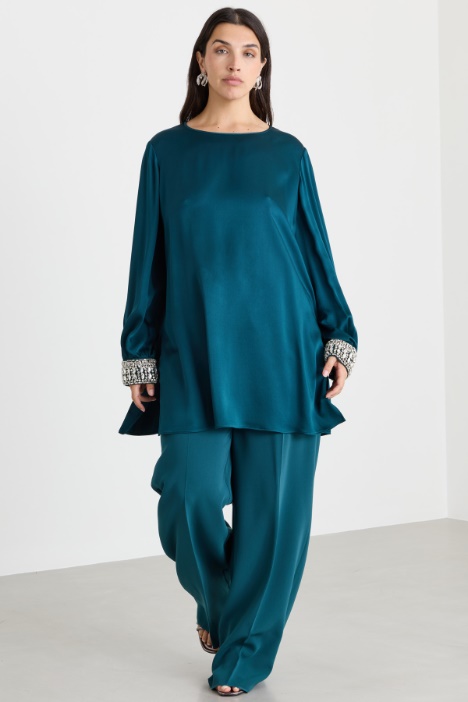 Blusa con ricamo gioiello - Intrend