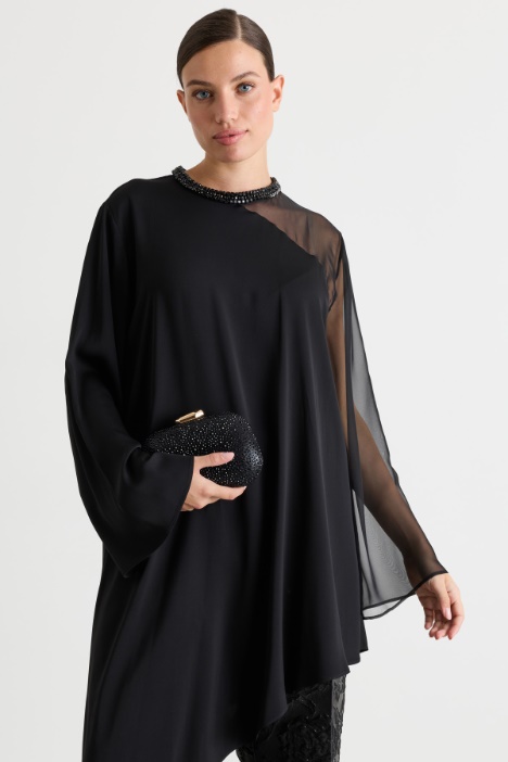 Embroidered cady tunic - Intrend