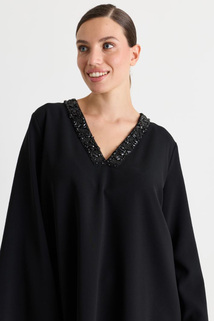 Cady Blouse with Rhinestones - BLACK - Intrend - 3