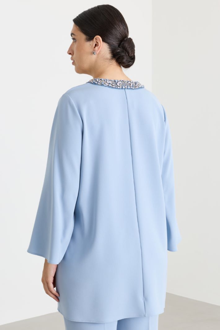 Casacca in cady con strass - AZZURRO - Intrend - 4