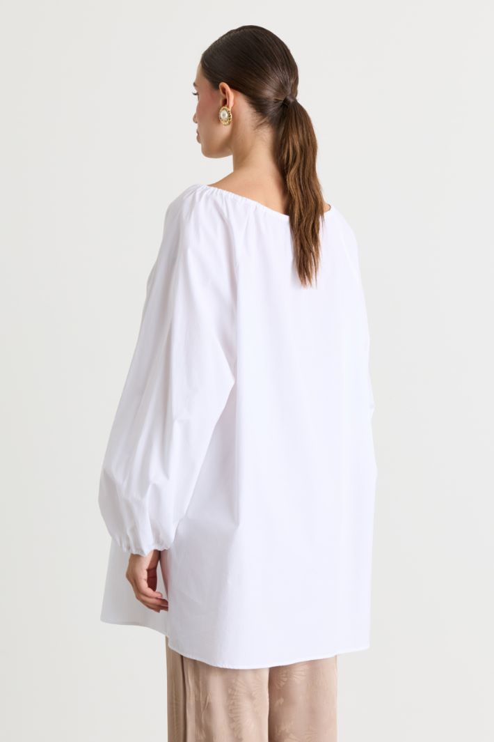 Poplin blouse - WHITE - Intrend - 4
