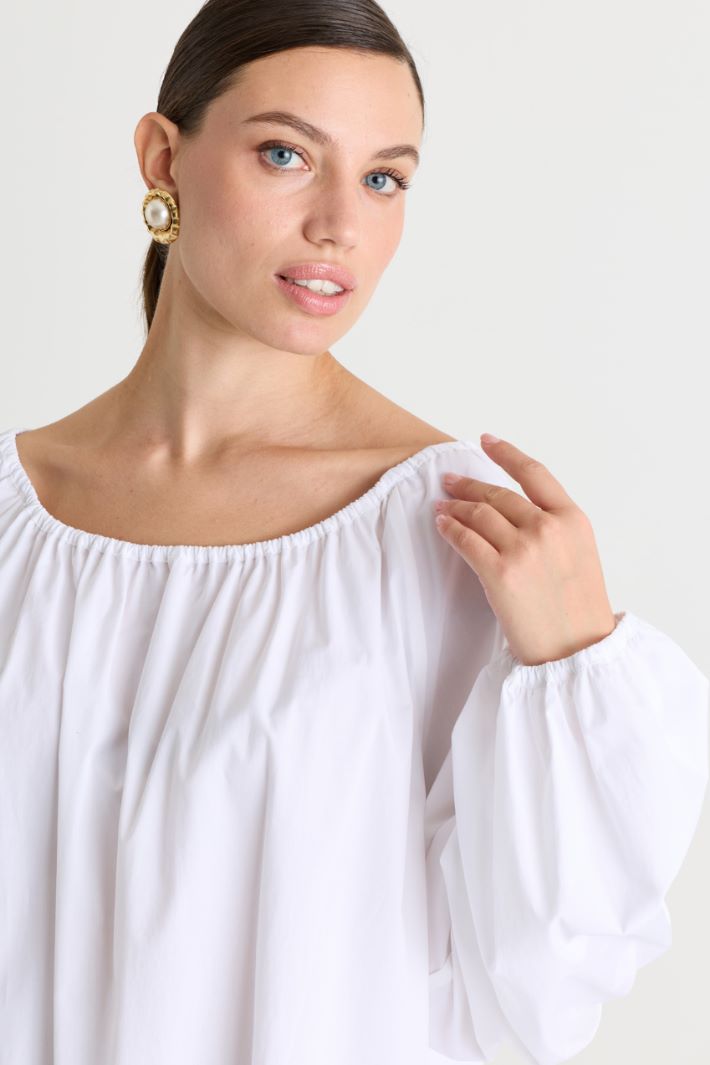 Poplin blouse - WHITE - Intrend - 3