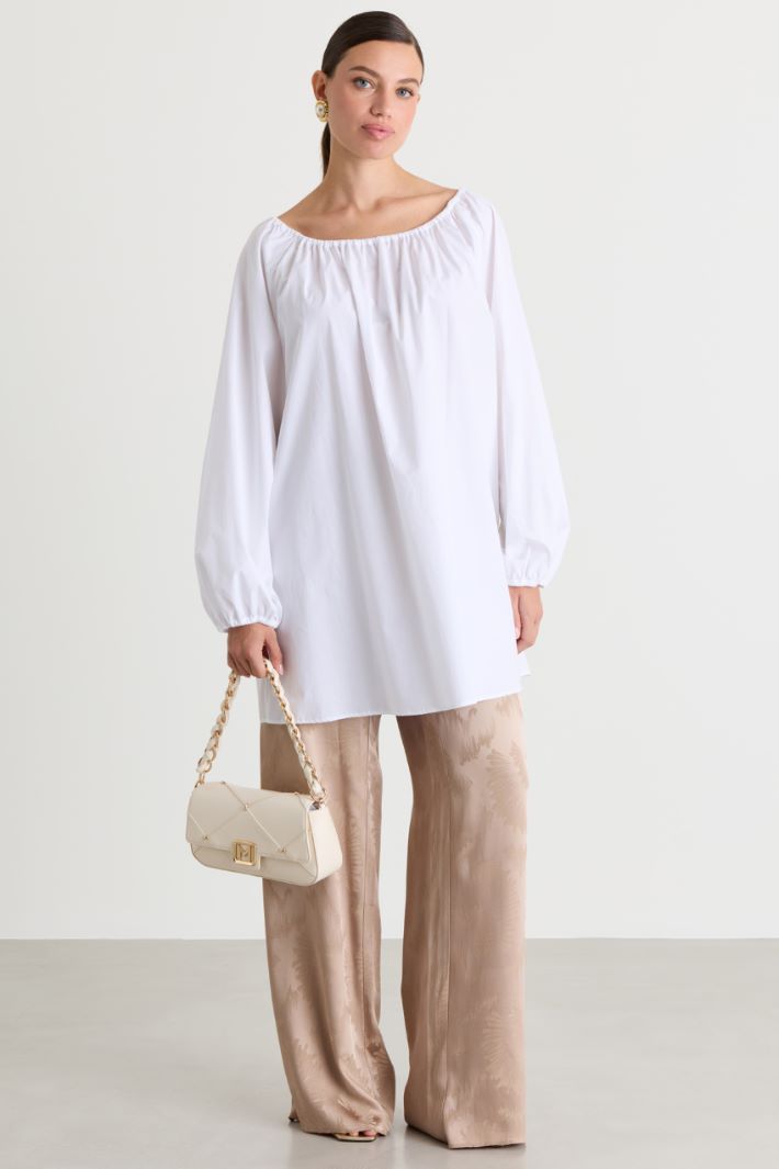 Poplin blouse - WHITE - Intrend