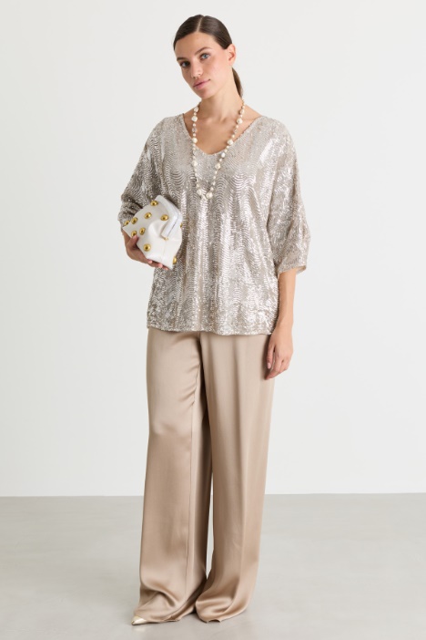 Blusa con paillettes - Intrend