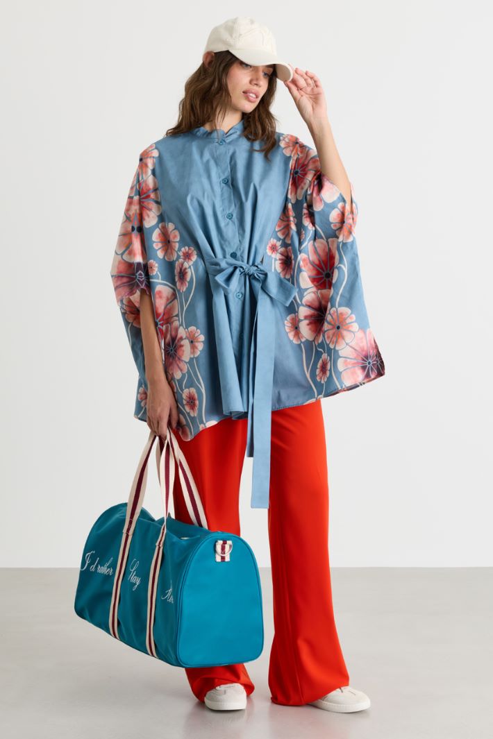 Belted Tunic - LIGHT BLUE PINK - Intrend