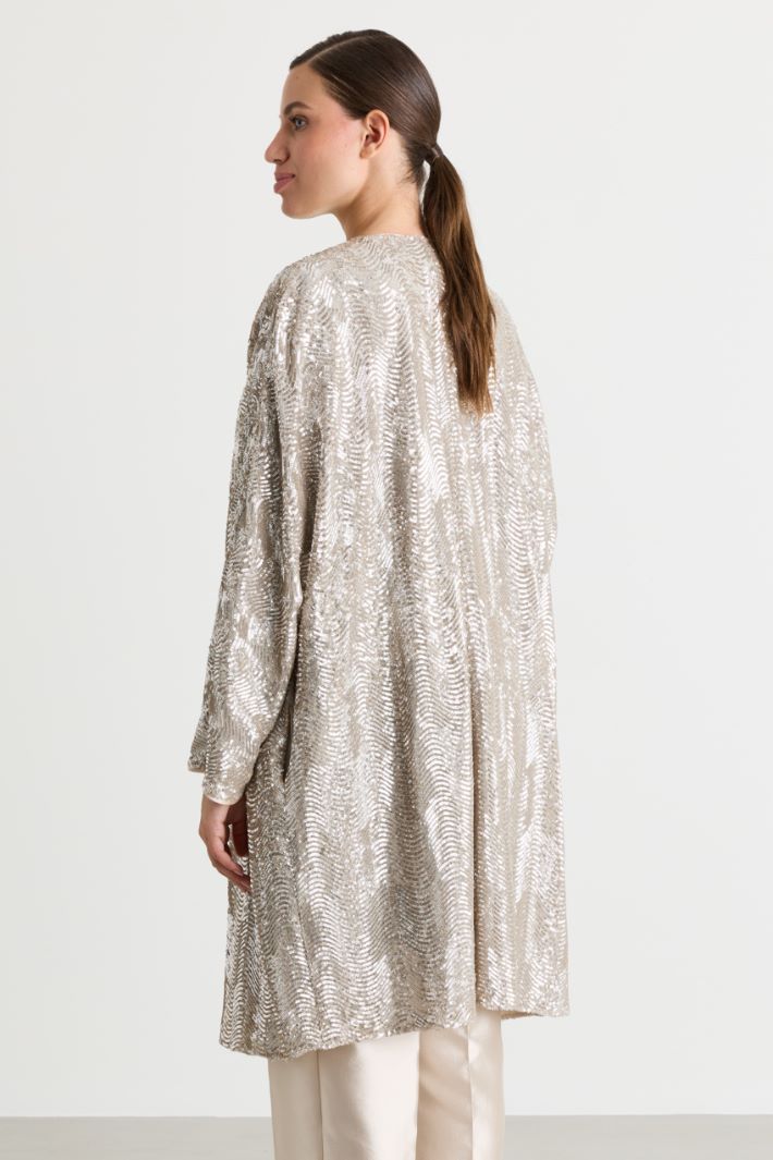Spolverino con paillettes - BEIGE - Intrend - 4