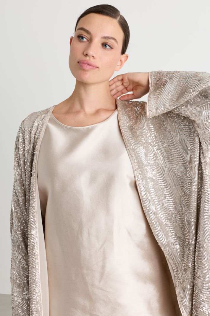 Spolverino con paillettes - BEIGE - Intrend - 3