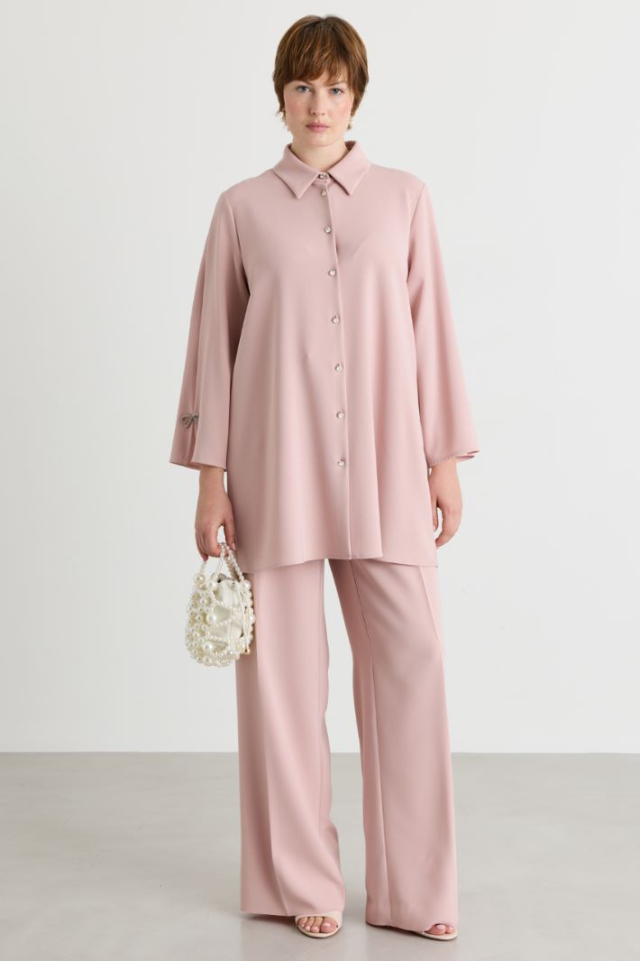 Casacca in cady con strass - ROSA - Intrend