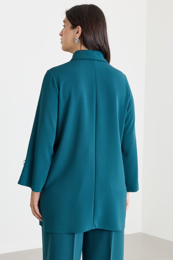 Casacca in cady con strass - VERDE - Intrend - 4
