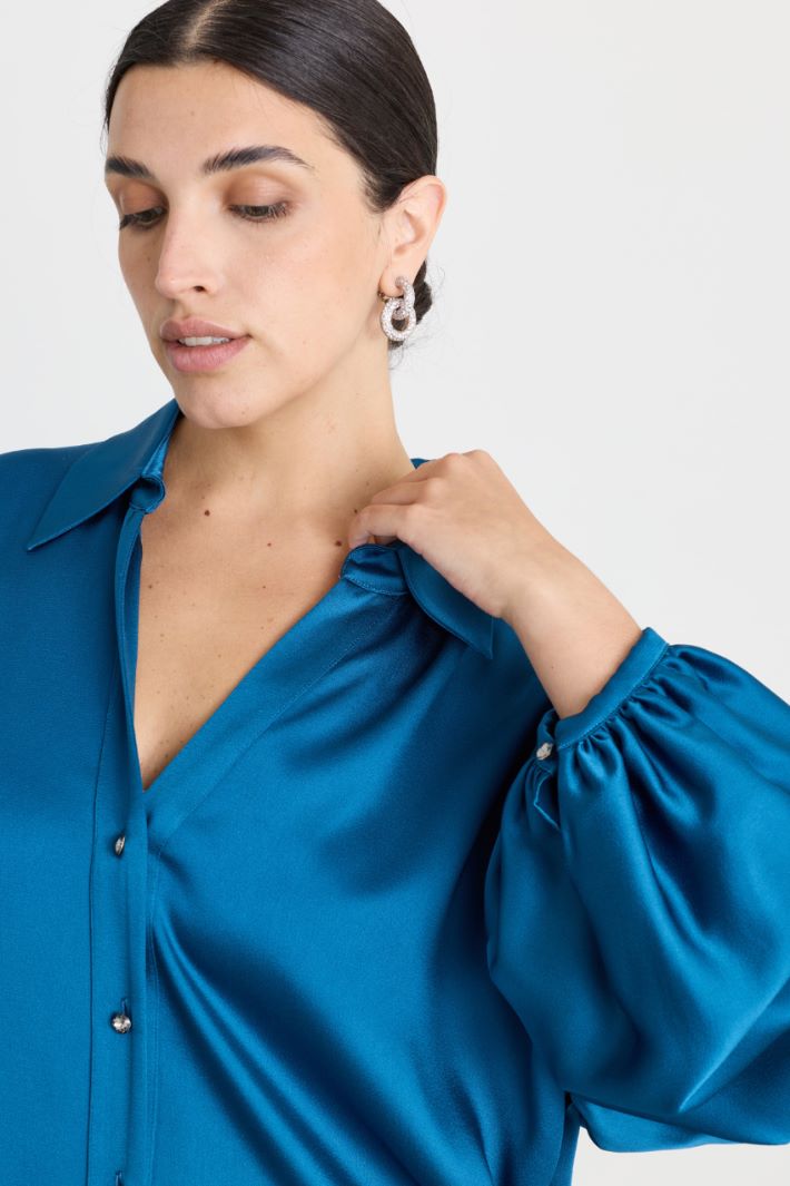 Casacca con bottoni gioiello - BLU - Intrend - 3