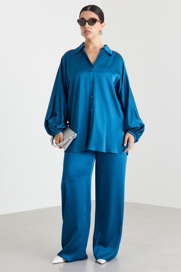 Casacca con bottoni gioiello - BLU - Intrend