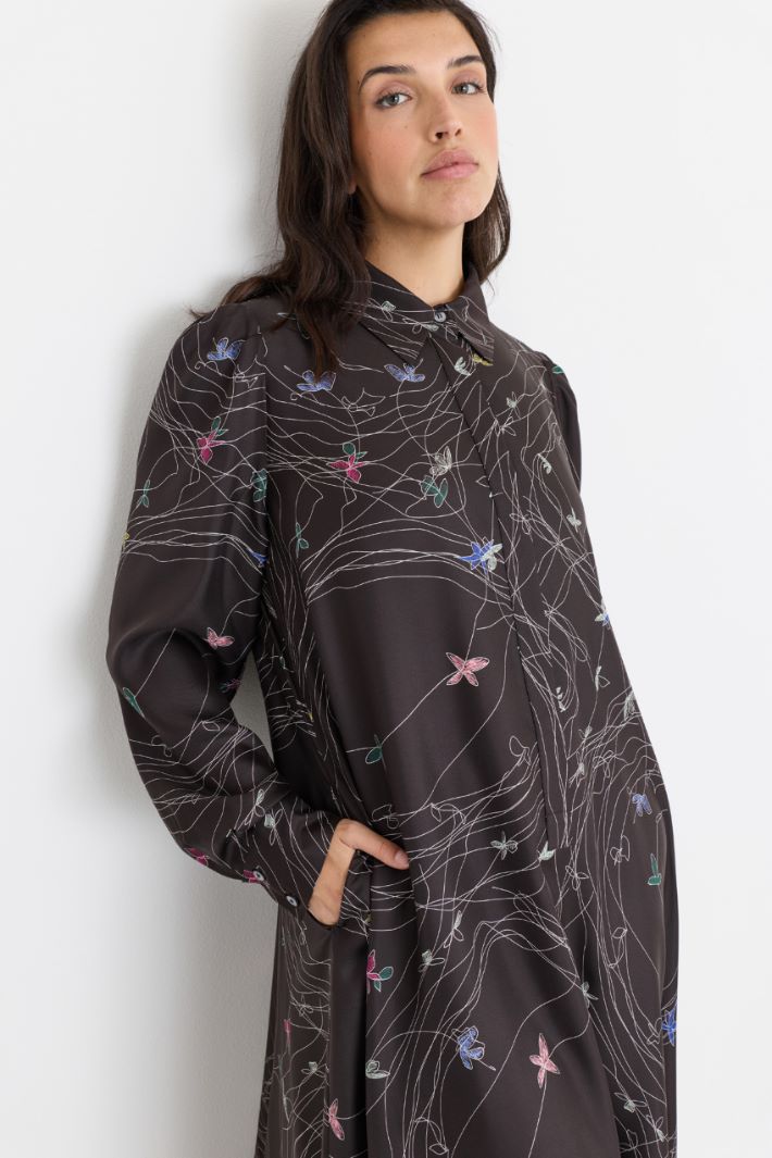 Twill shirt dress - BLUE - Intrend - 3