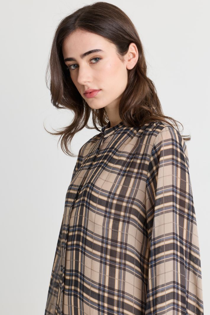 Flounced shirt dress - BEIGE BLACK - Intrend - 3