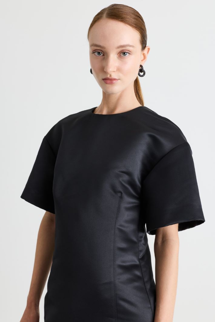Short duchesse dress - BLACK - Intrend - 3
