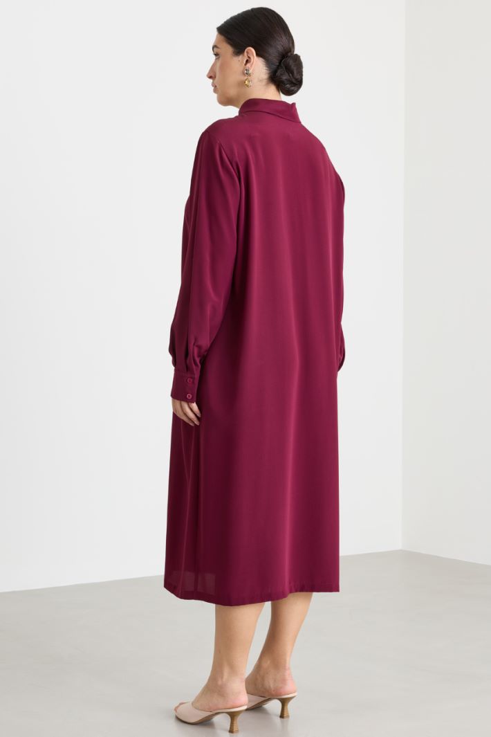 Belted shirt dress - BORDEAUX - Intrend - 4