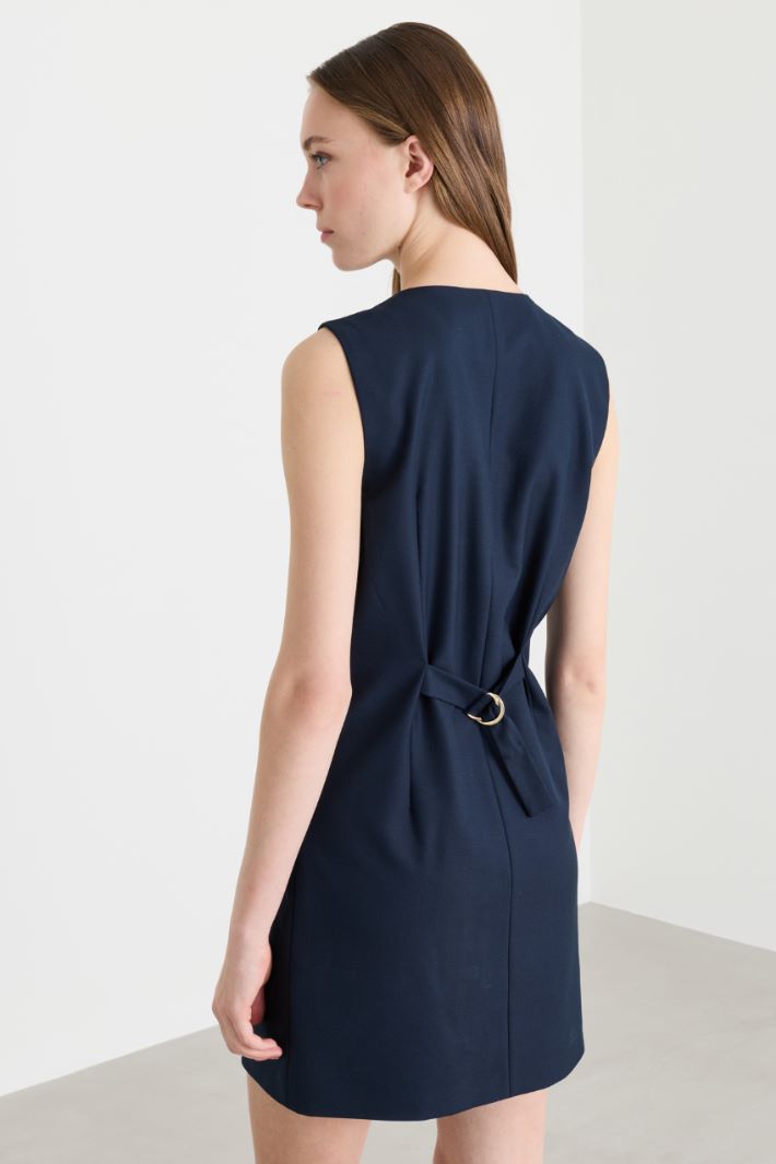 Button-through sleeveless dress - BLUE - Intrend - 4