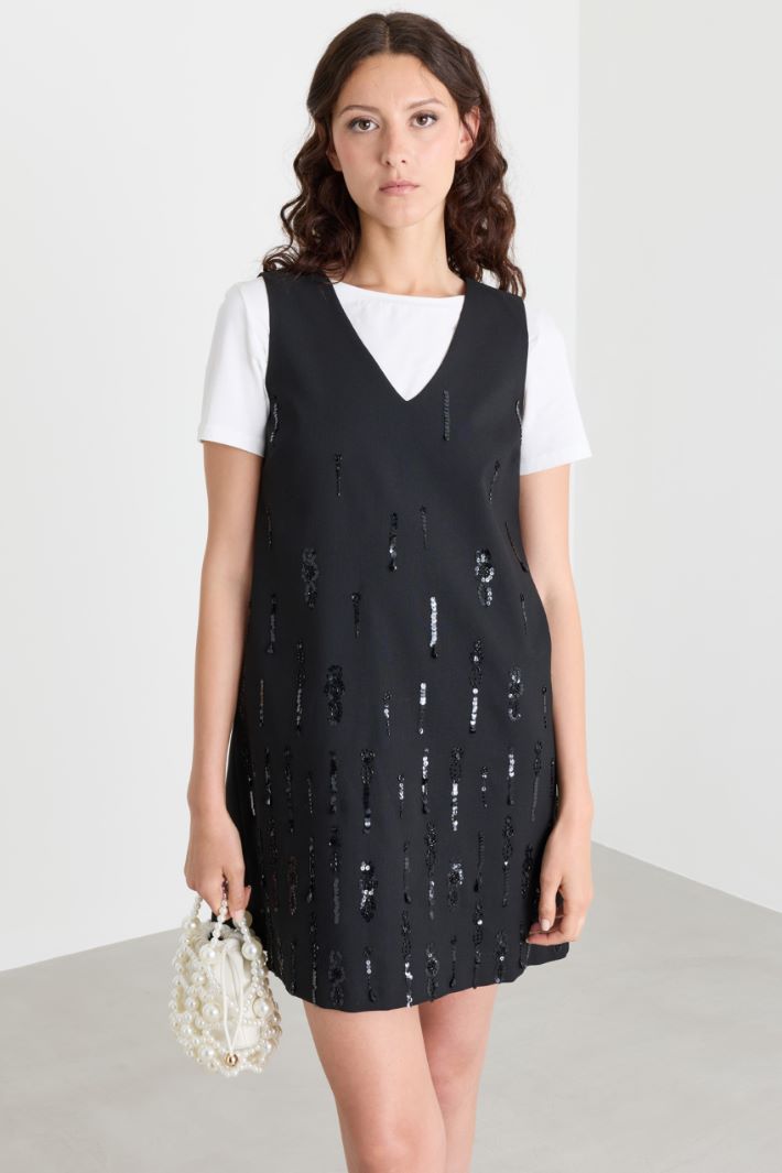 Short sequin dress - BLACK - Intrend - 2