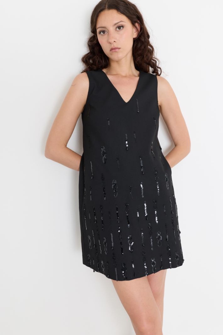 Short sequin dress - BLACK - Intrend - 3