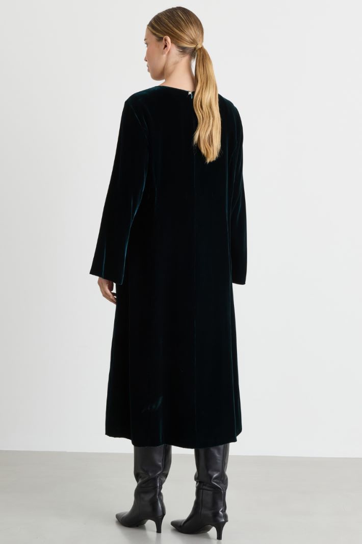 Velvet dress - BLUE - Intrend - 4