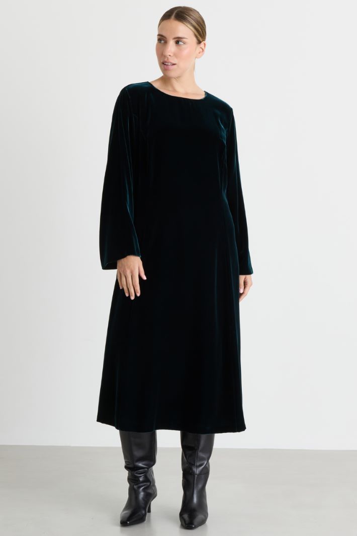 Velvet dress - BLUE - Intrend - 2