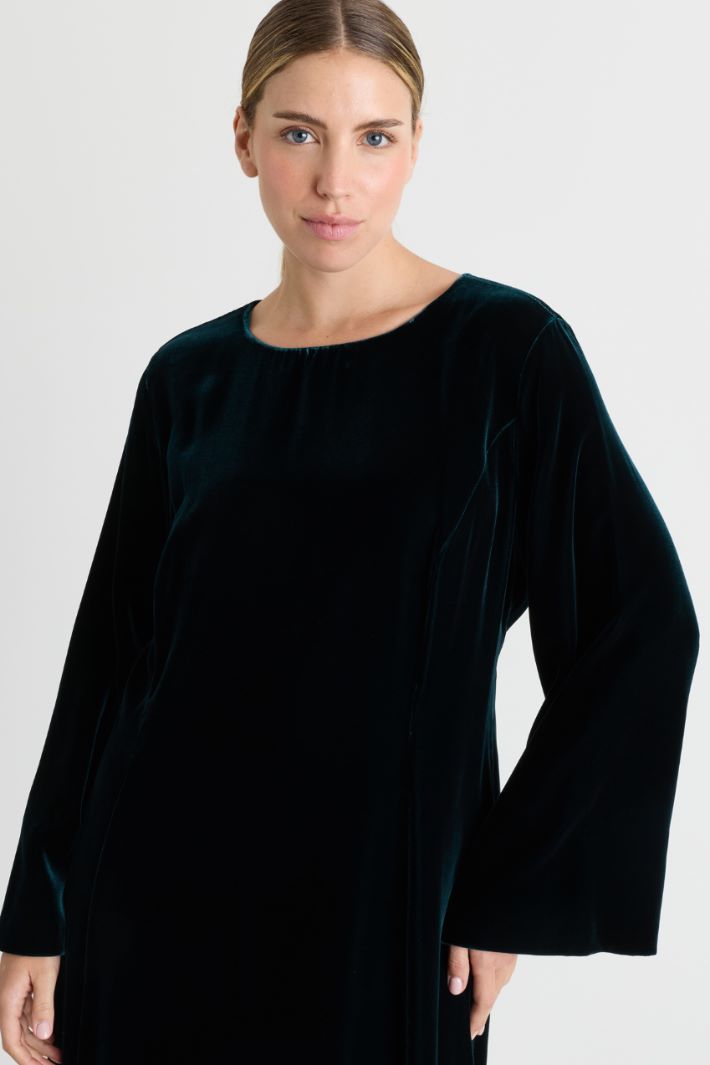Velvet dress - BLUE - Intrend - 3