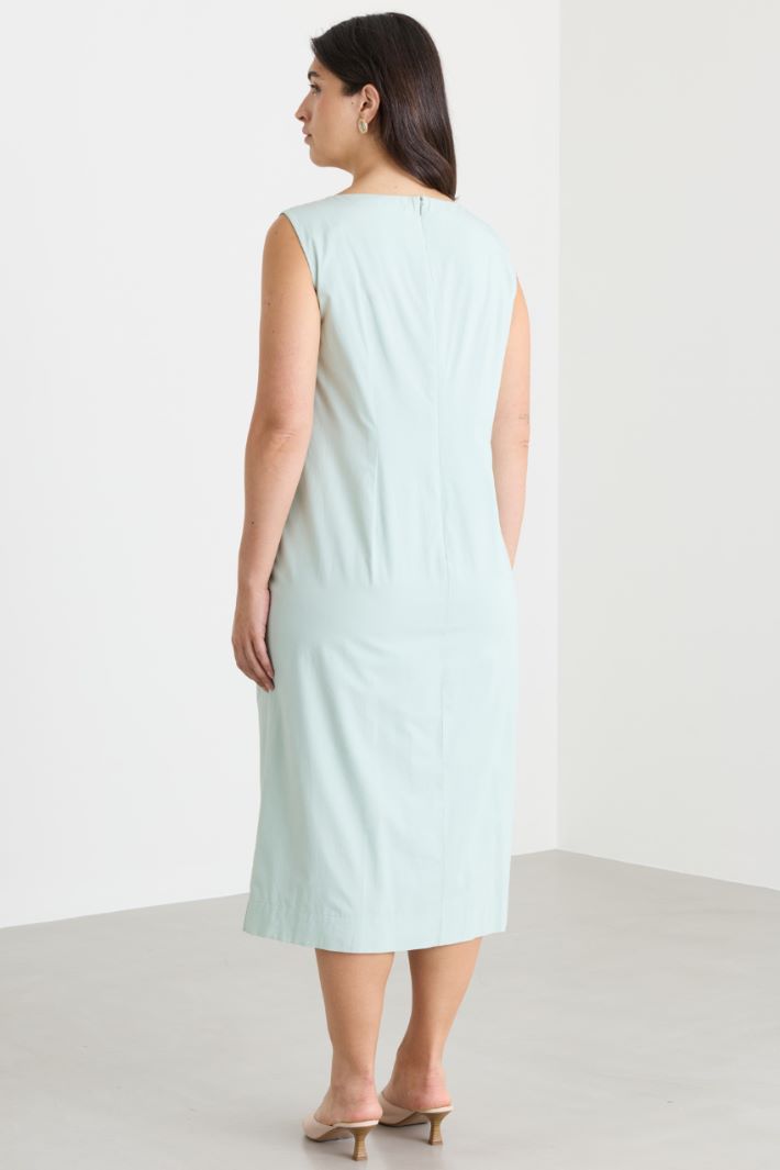 Poplin dress with floral appliqués - GREEN - Intrend - 4