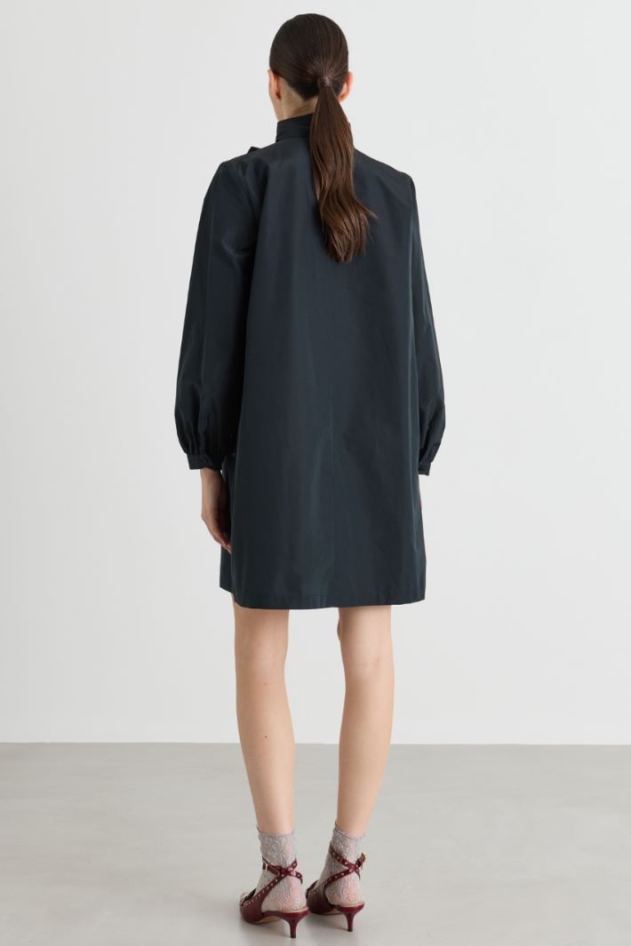 A-line dress with scarf collar - BLACK - Intrend - 4