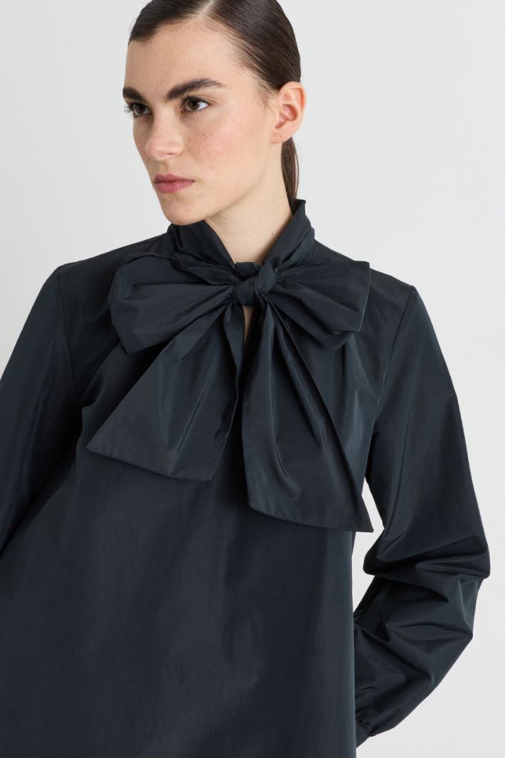 A-line dress with scarf collar - BLACK - Intrend - 3