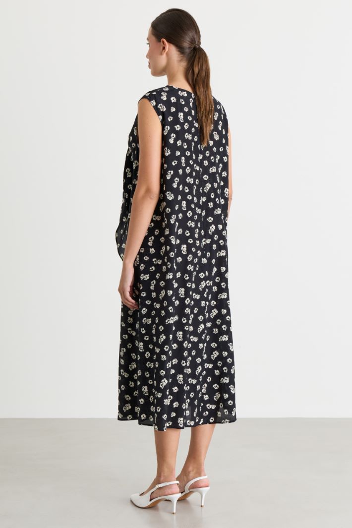 Crêpe de Chine dress - BLACK - Intrend - 4