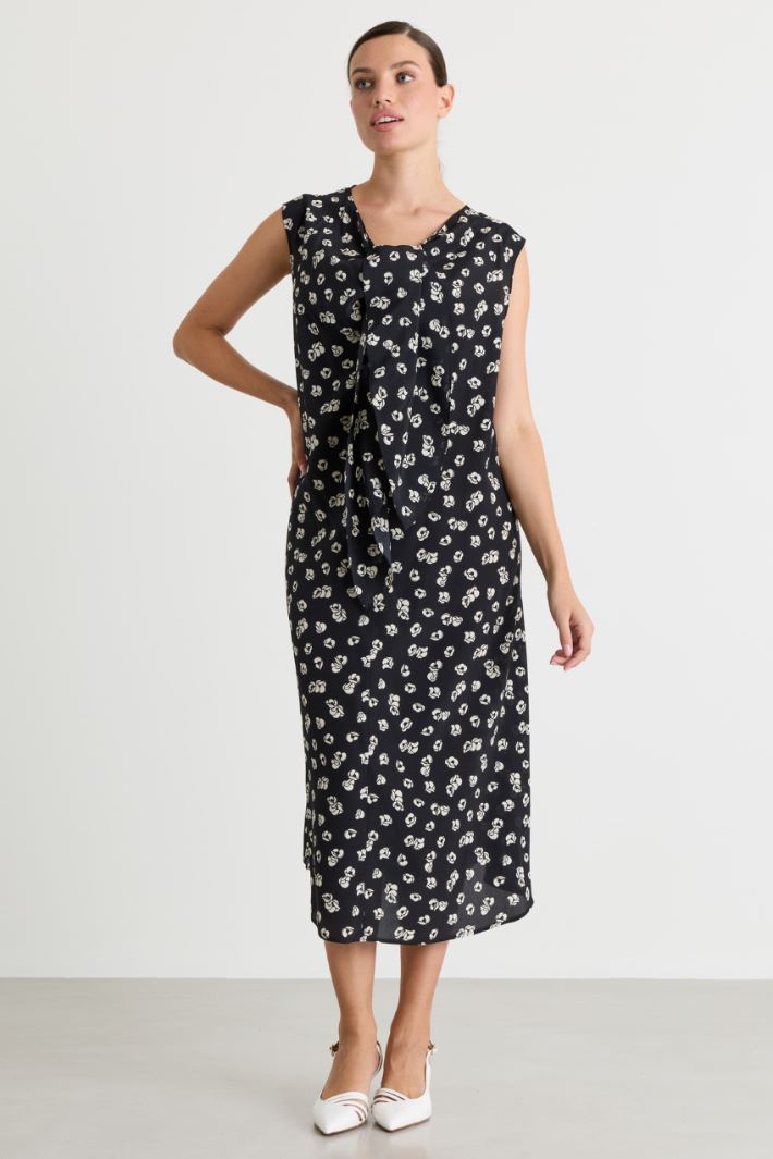 Crêpe de Chine dress - BLACK - Intrend - 2