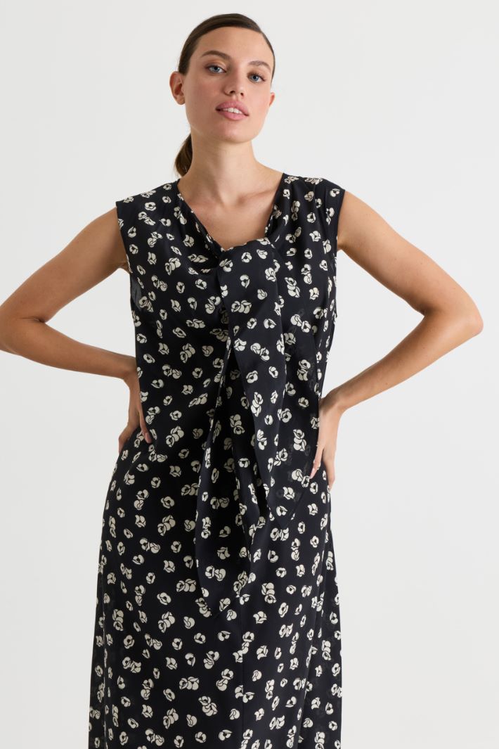 Crêpe de Chine dress - BLACK - Intrend - 3