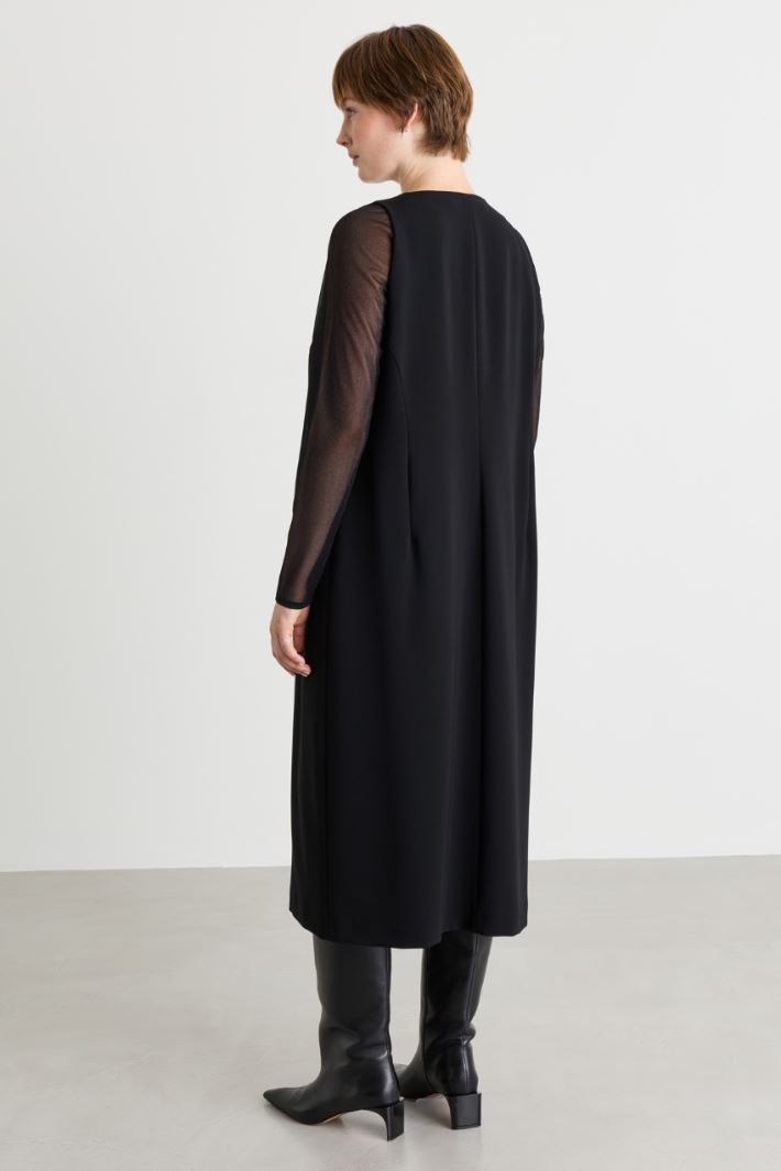 Button-Front Dress - BLACK - Intrend - 4