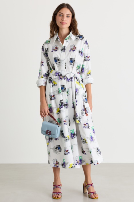 Vestido de popelina estampado - Intrend