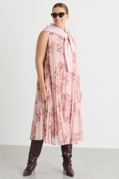 Pleated georgette dress - Intrend