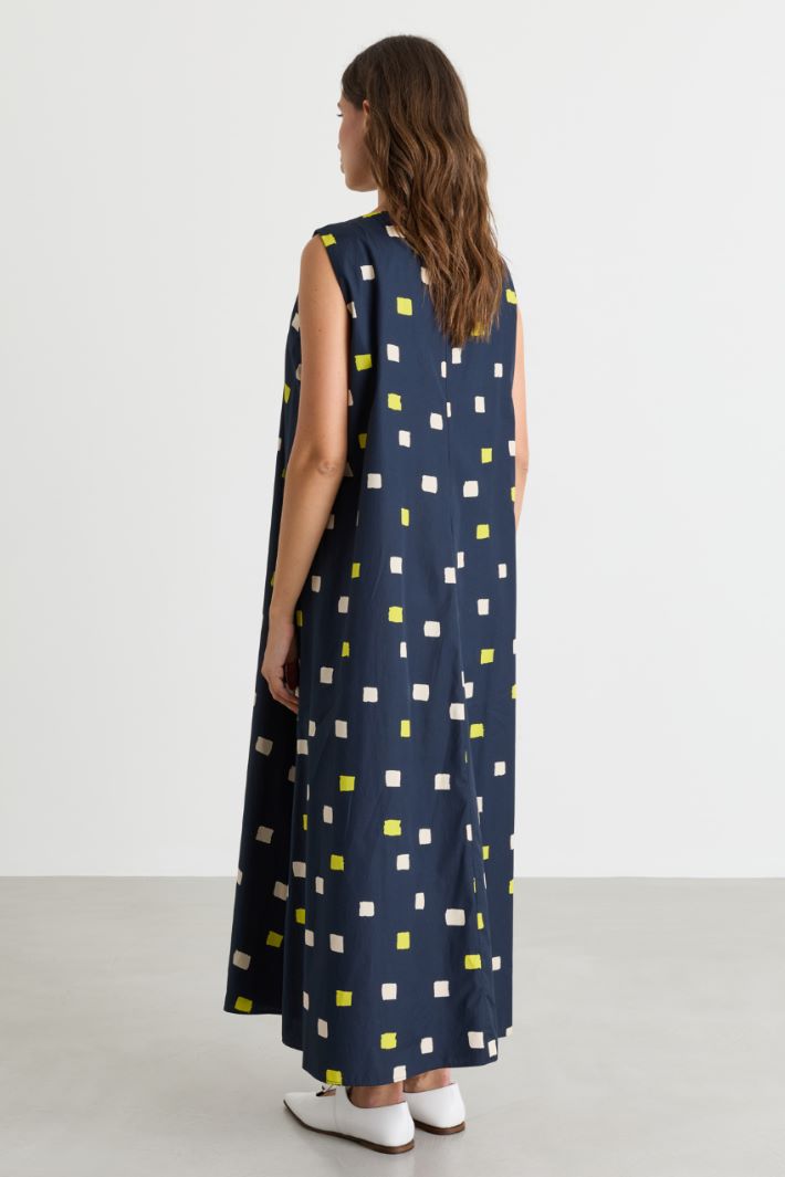 Printed poplin dress - BLUE - Intrend - 4