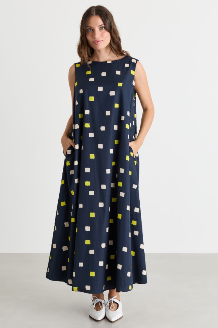 Printed poplin dress - BLUE - Intrend - 2