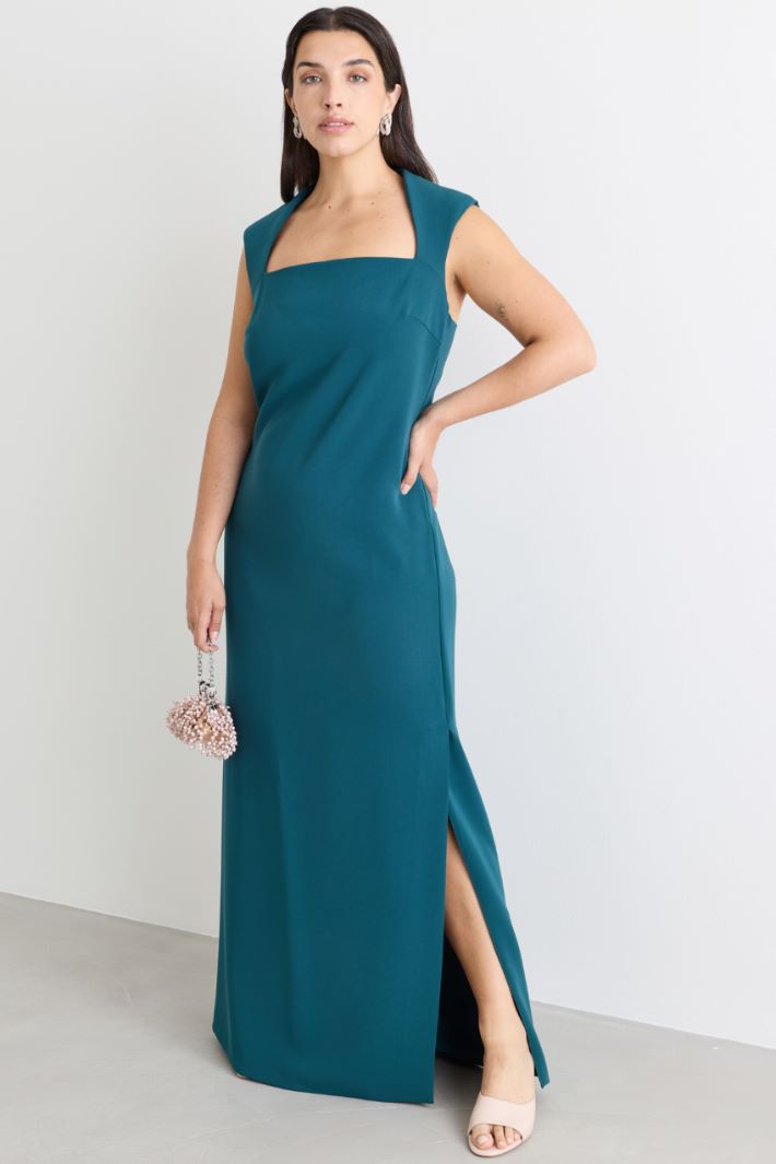 Cady dress with a sculpted neckline - GREEN - Intrend - 2