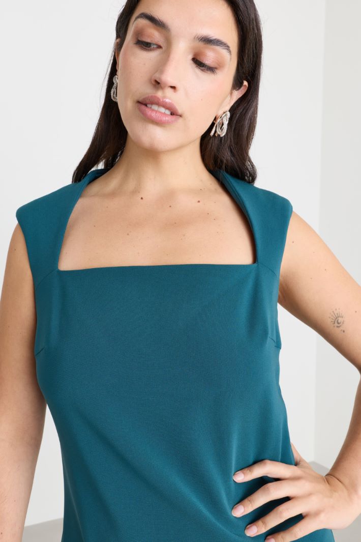 Cady dress with a sculpted neckline - GREEN - Intrend - 3