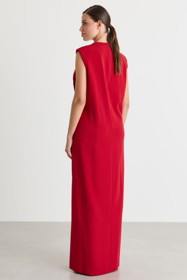 Cady dress with a sculpted neckline - RED - Intrend - 4